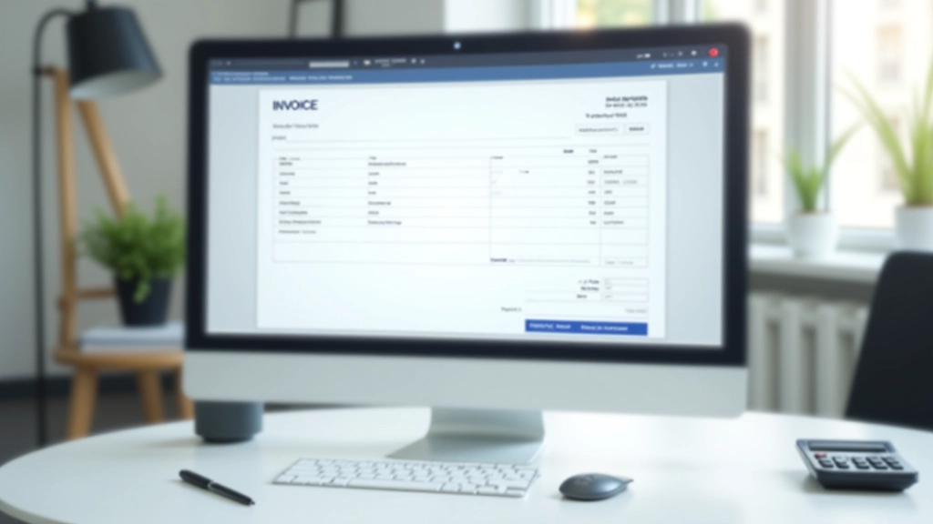 Facture numérique générée automatiquement sur un écran avec des détails de paiement et des calculs de taxes inclus
